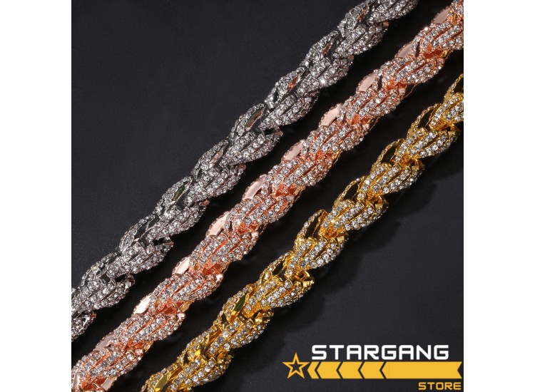 9mm Iced Out Rope Chain