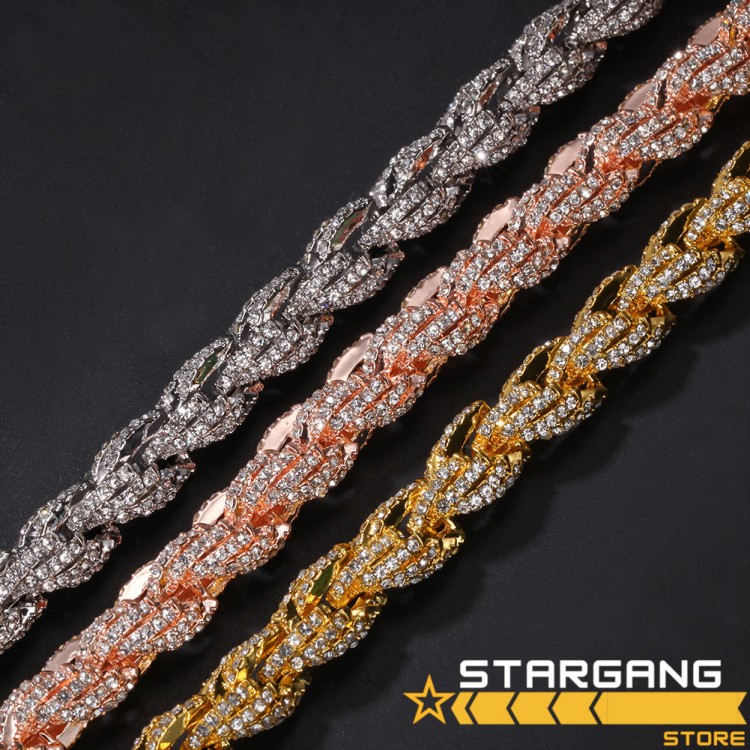 9mm Iced Out Rope Chain