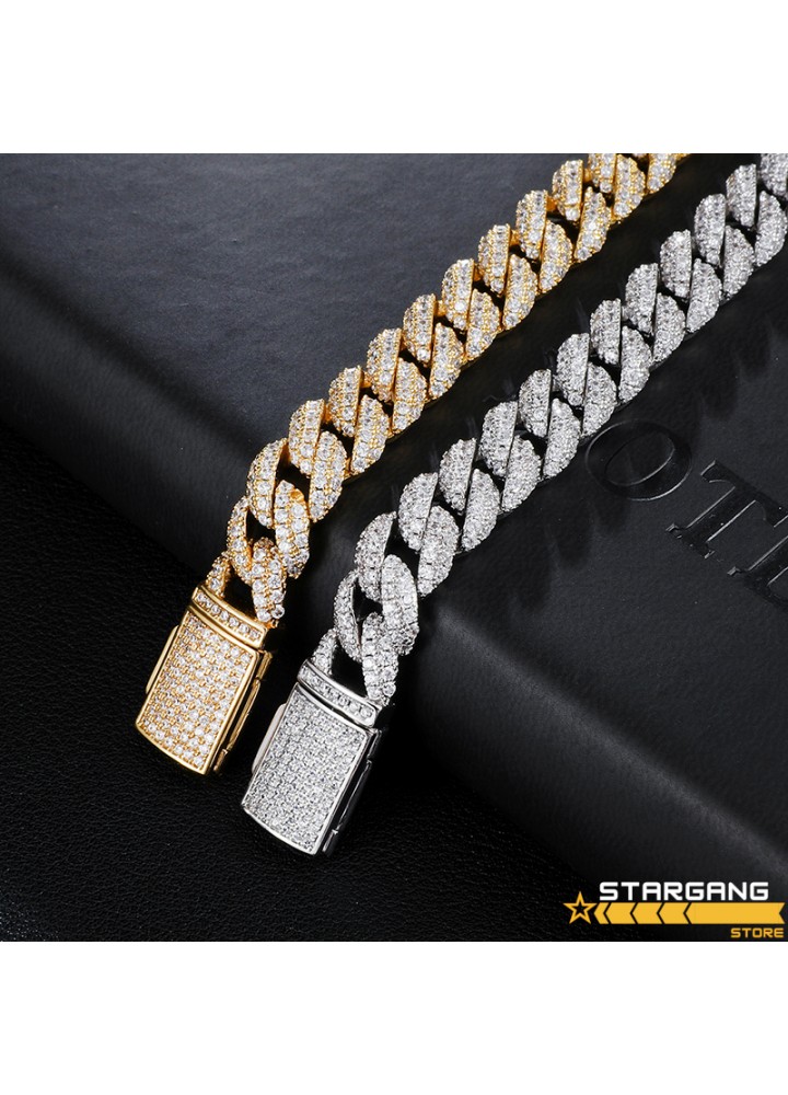10mm Clasped Cuban Link Chain