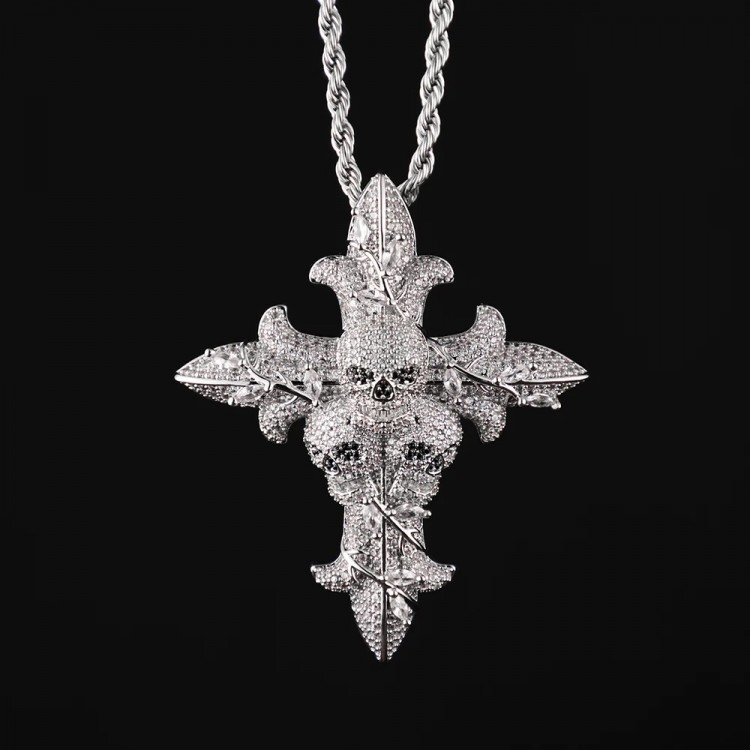 Iced Out Skull Cross