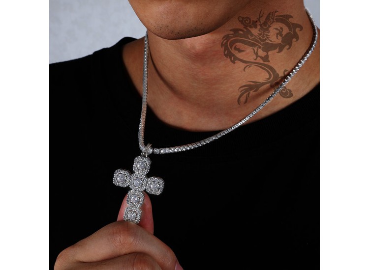 Iced Out Baguette Cross