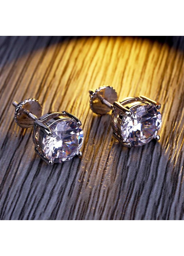 925 Sterling Silver Single Diamond Earring